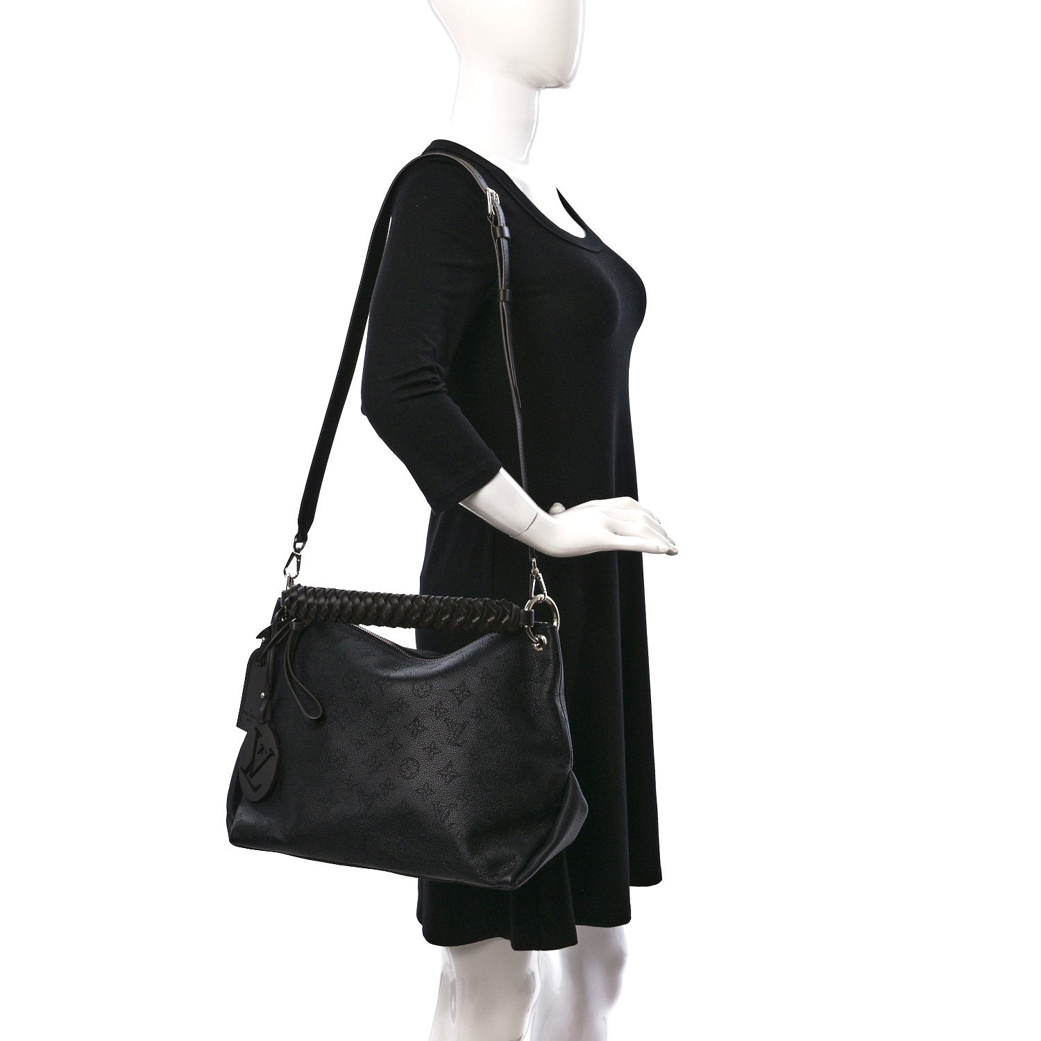 Louis Vuitton Mahina Beaubourg Hobo MM Black 2 of 9