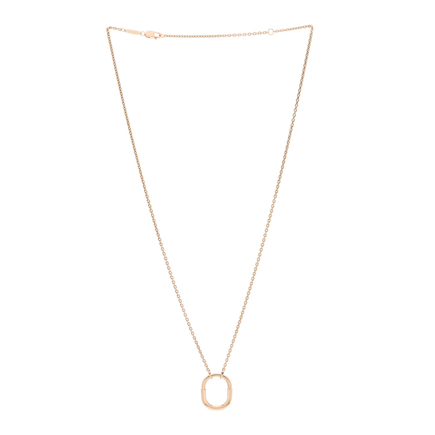 18K Rose Gold Small Lock Pendant Necklace