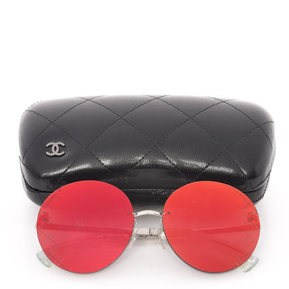 Chanel Mirrored Round Sunglasses 4216 Red 8 of 8