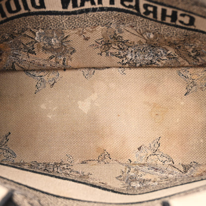 Christian Dior Canvas Embroidered Jardin D'Hiver Medium Book Tote Beige Multicolor 5 of 12