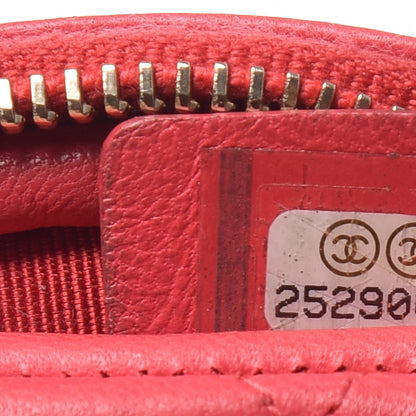 Chanel Lambskin Quilted Zip Around Classic Coin Purse Coral 7 of 8