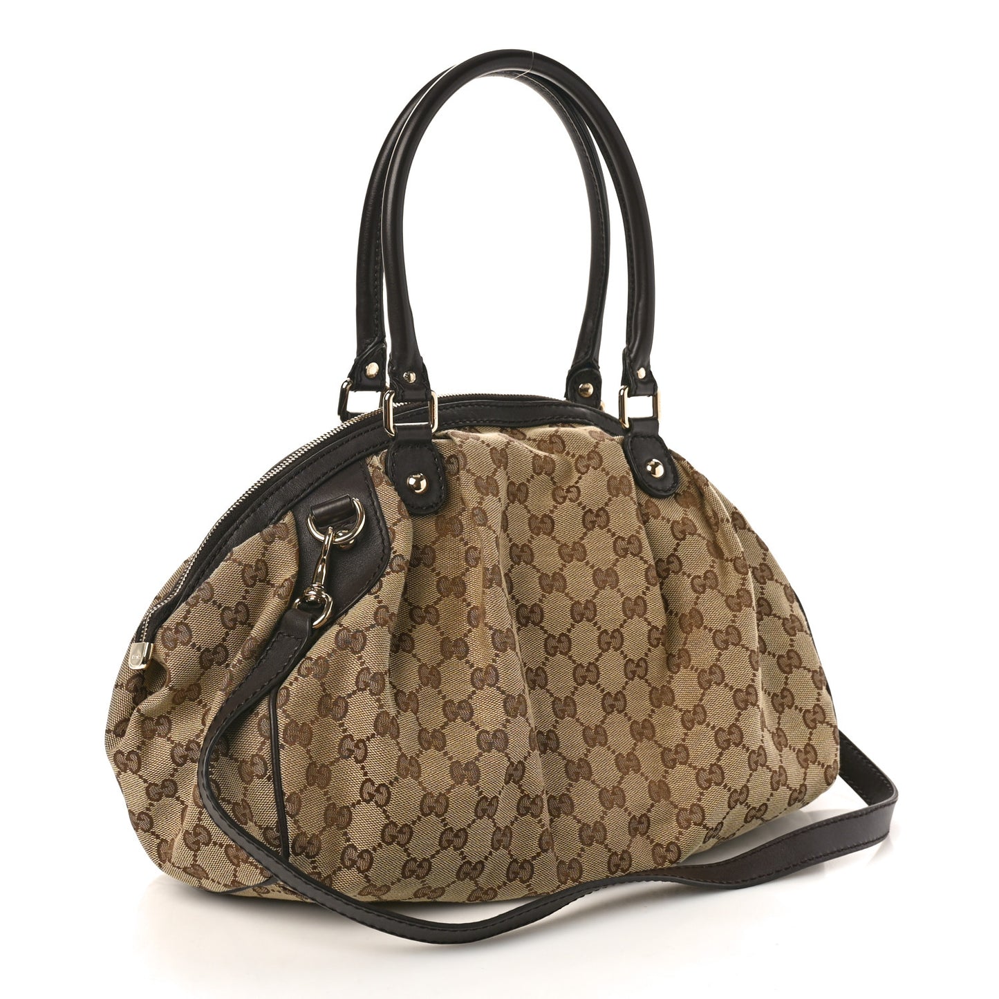 Monogram Medium Sukey Boston Bag Dark Brown