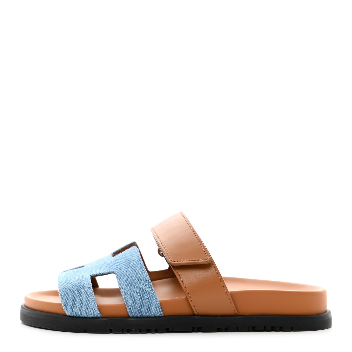 Denim Calfskin Womens Chypre Sandals 36 Bleu Clair Naturel