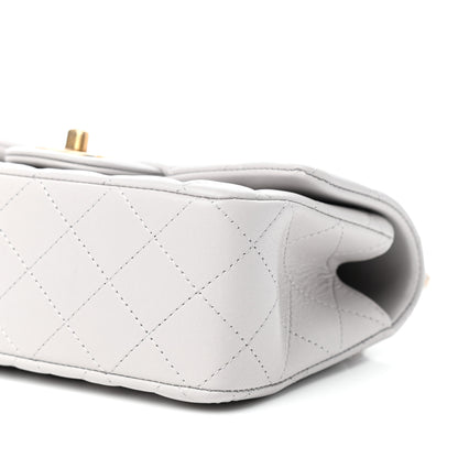 Chanel Lambskin Quilted Mini Top Handle Rectangular Flap Grey 9 of 12