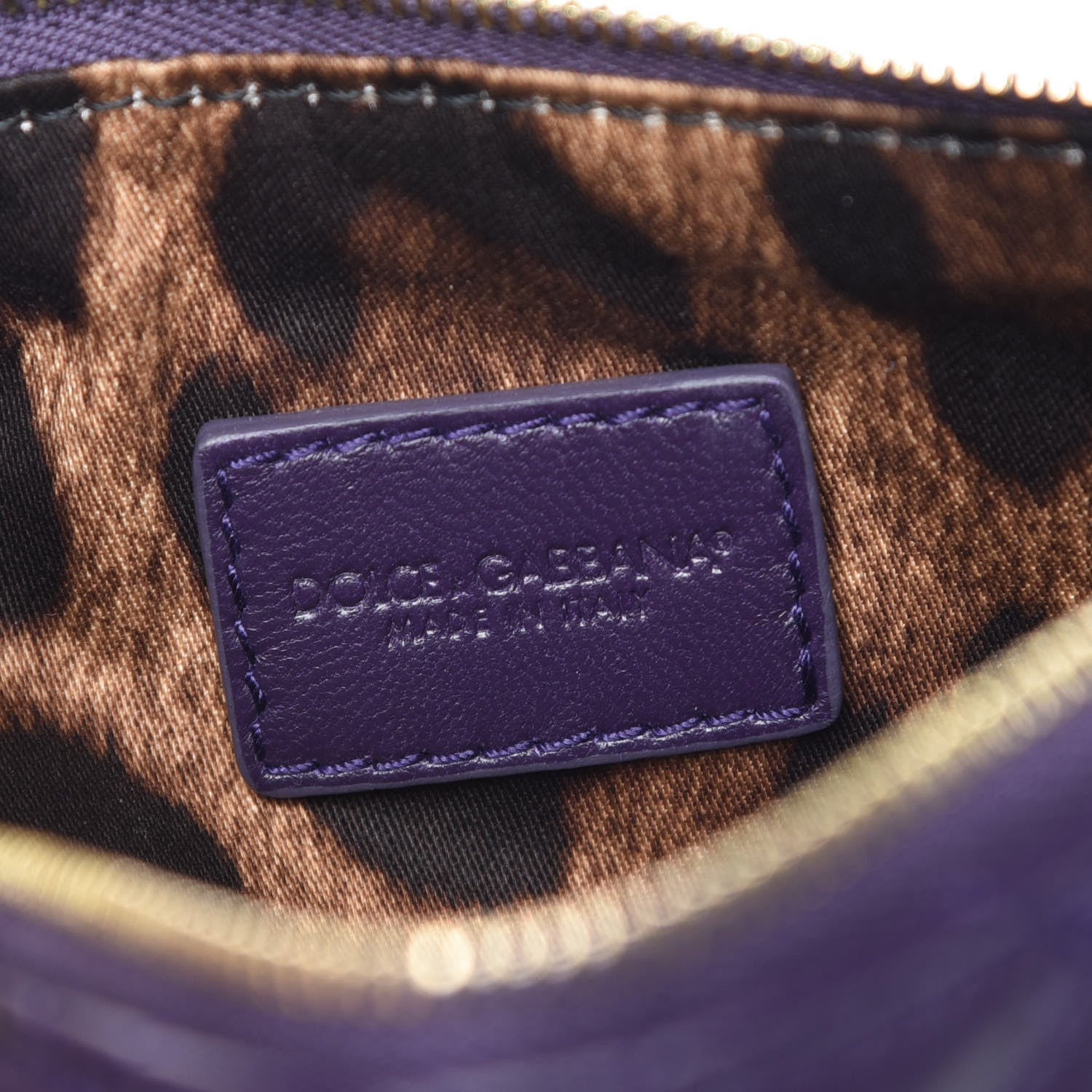 Dolce & Gabbana Lambskin Watersnake Embellished Pochette Violet 6 of 8