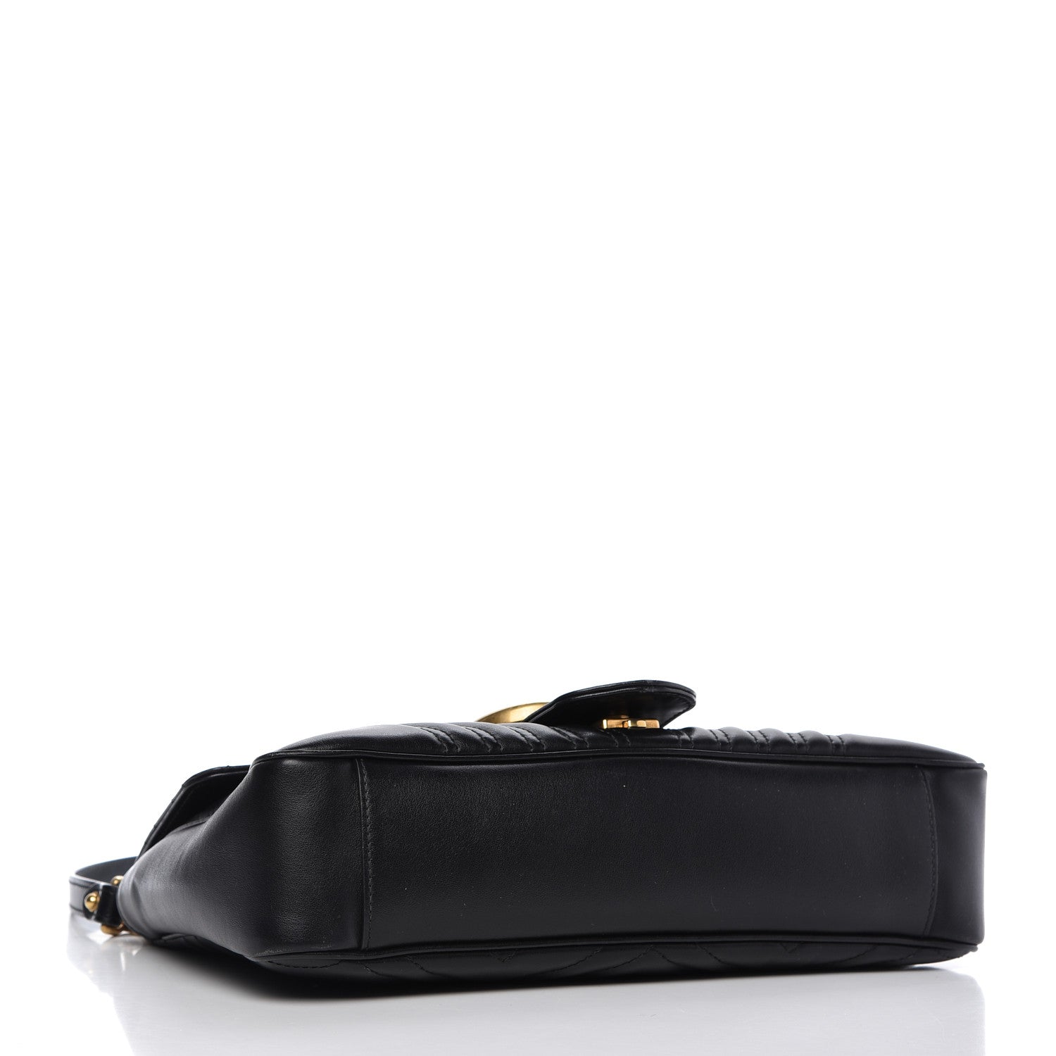 Gucci Calfskin Matelasse Medium GG Marmont Shoulder Bag Black 4 of 9