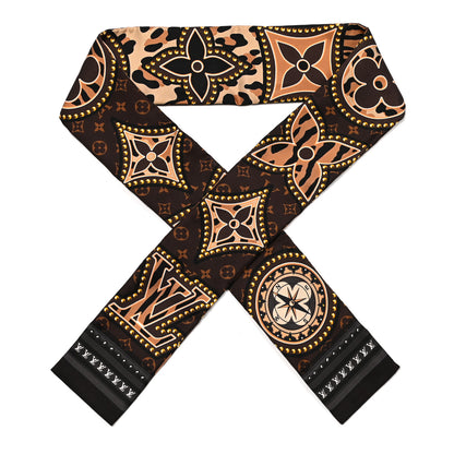 Louis Vuitton Silk Monogram LV World Bandeau Brown 1 of 3