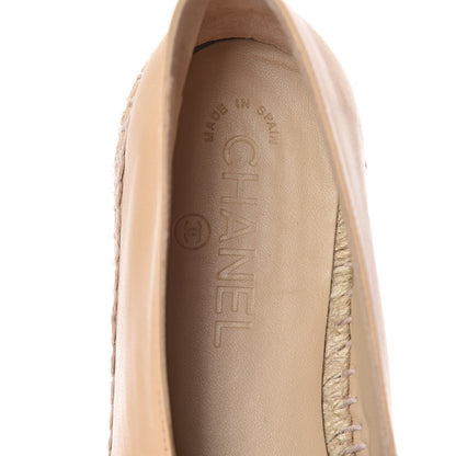 Chanel Lambskin CC Espadrilles 39 Beige Black 9 of 14