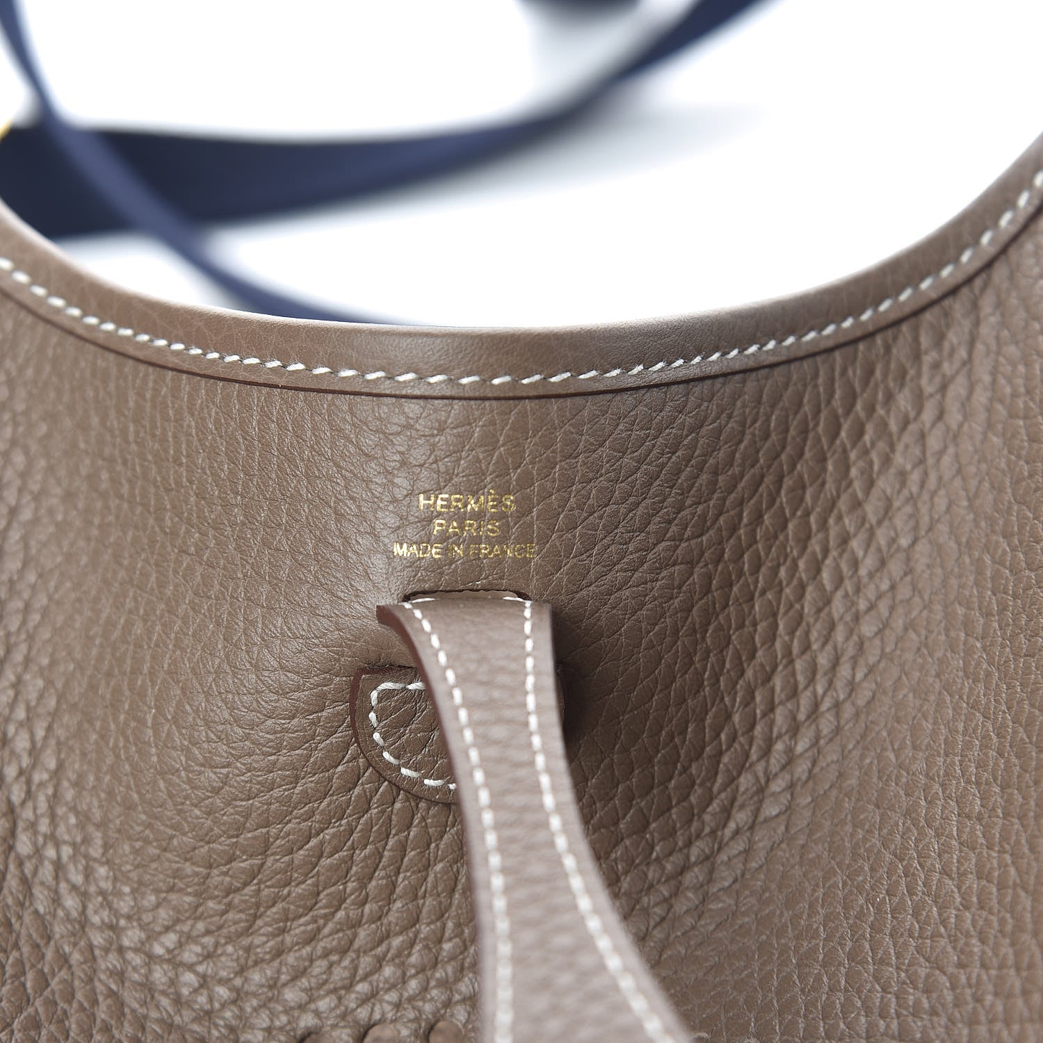 Hermes Taurillon Clemence Amazone Evelyne TPM Etoupe Bleu Indigo 6 of 11