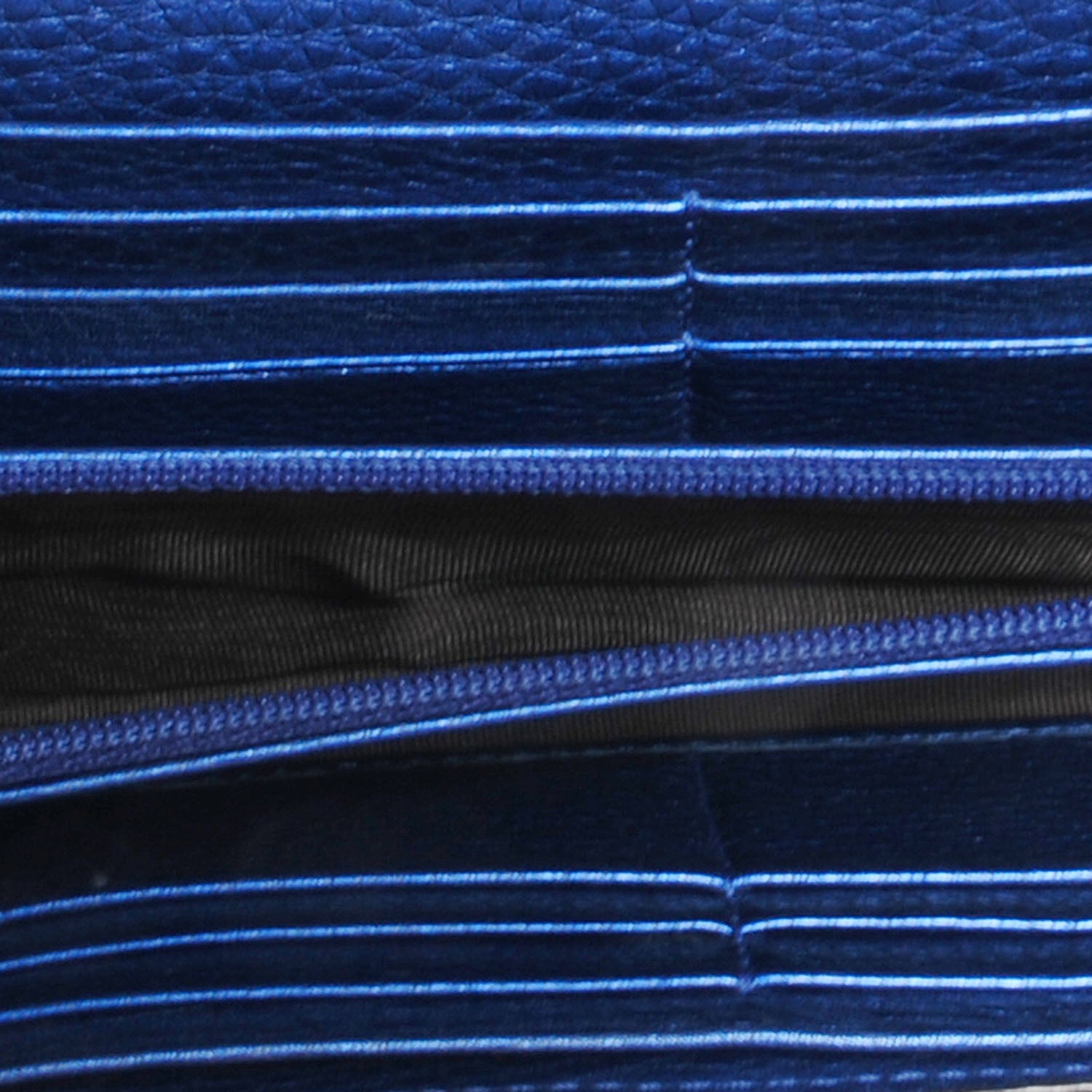 Gucci Metallic Leather Nouveau Bamboo Wallet Electric Blue 7 of 8