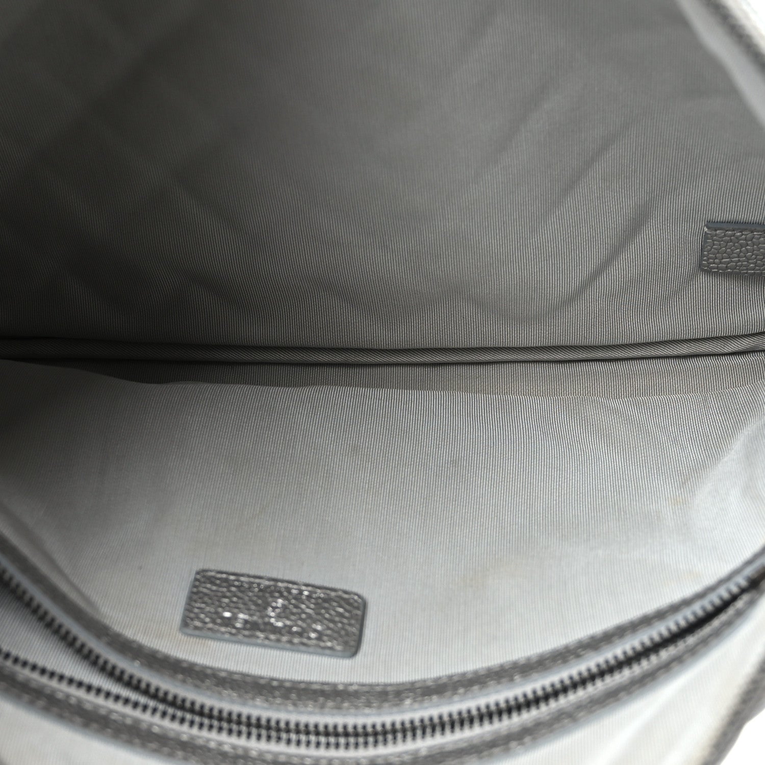 Chanel Lambskin Quilted Large Cosmetic Case Silver 5 of 7