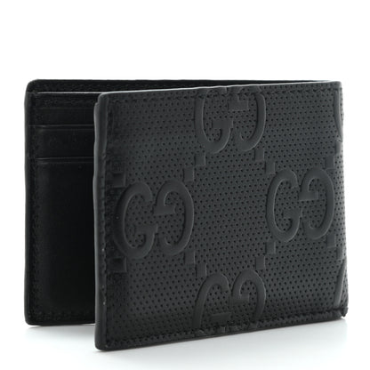 Gucci Calfskin GG Tennis Embossed Bi-Fold Wallet Black 3 of 9