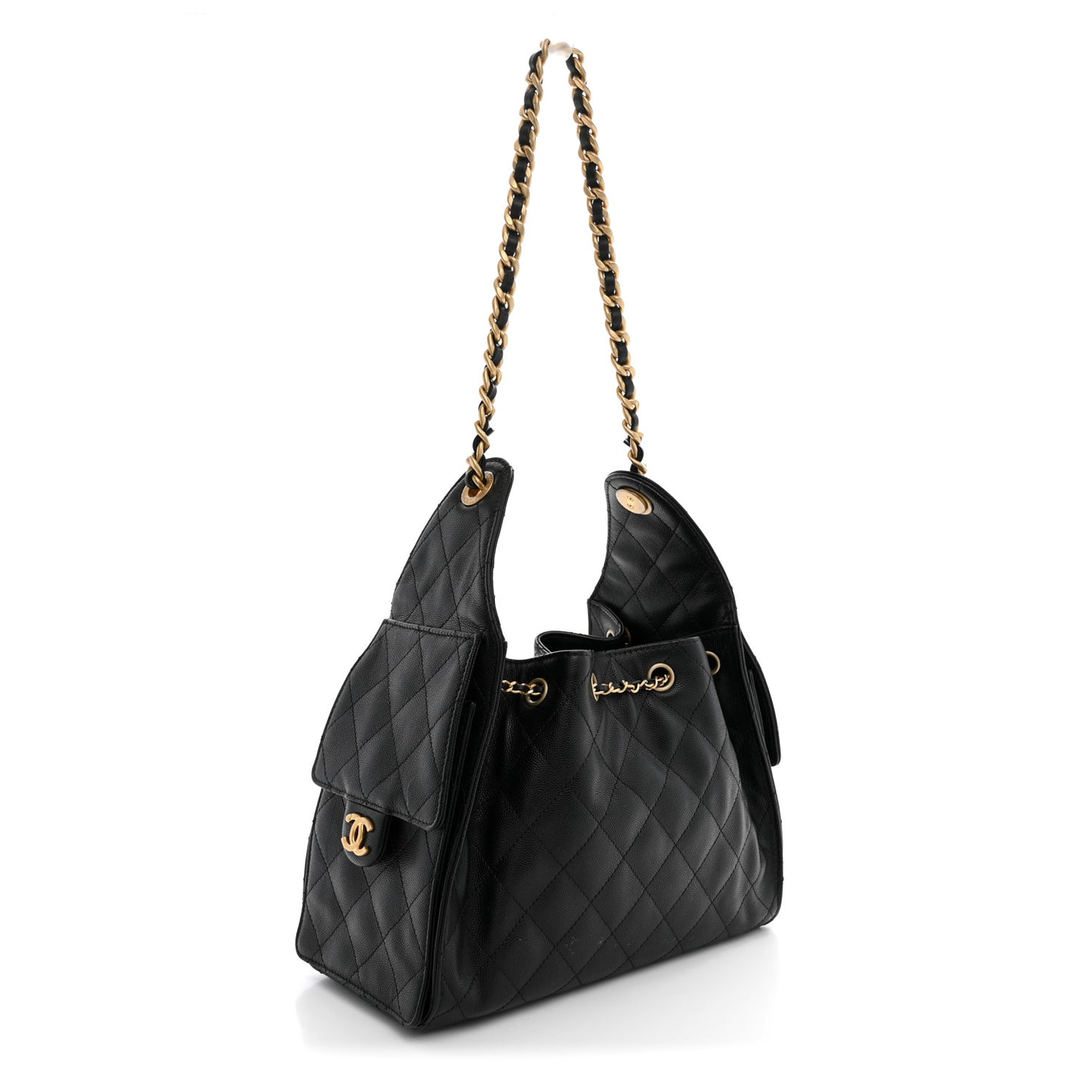 Caviar Quilted Small Chanel 25 Handbag Black