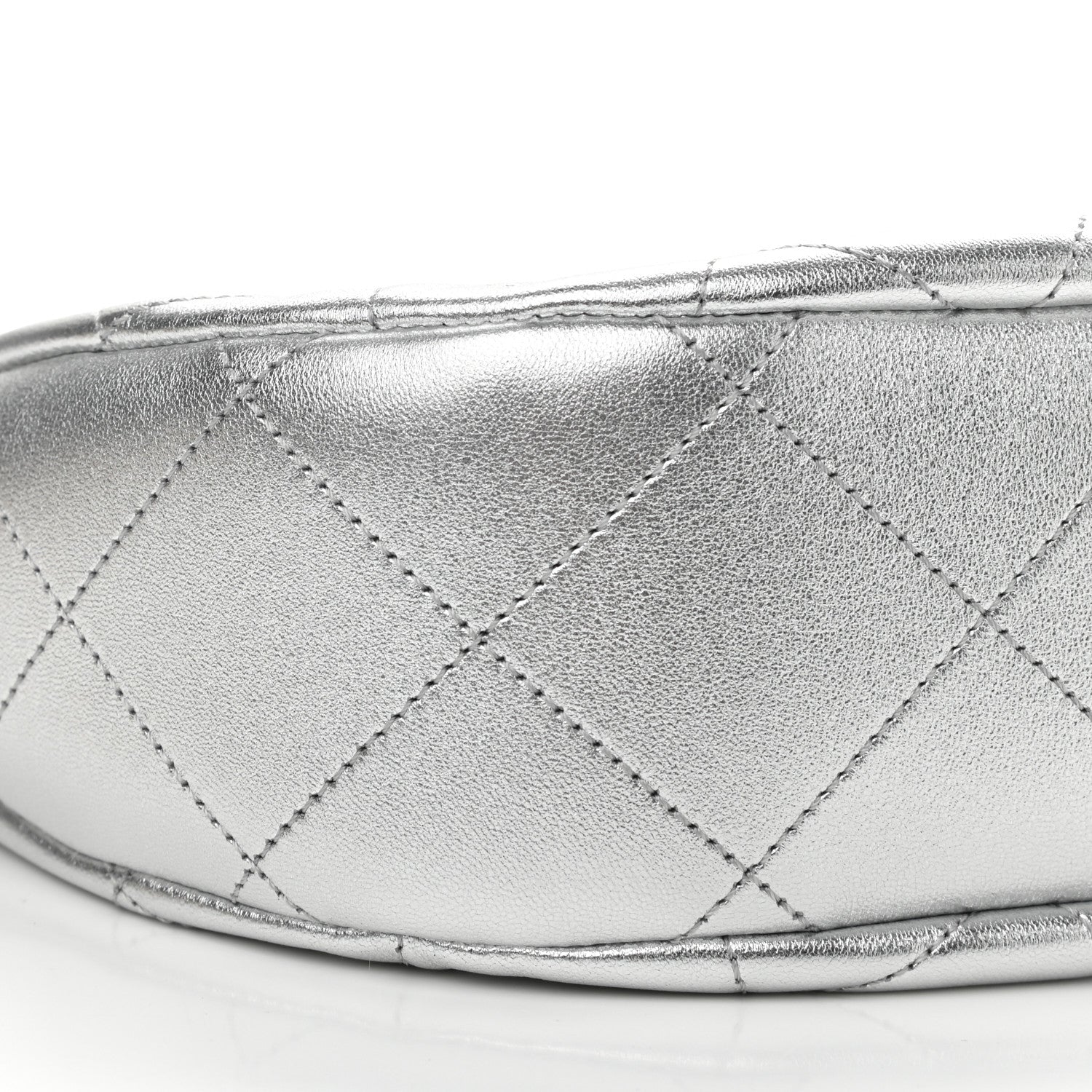 Chanel Metallic Lambskin Chain Rows Quilted Chain Hobo Silver 9 of 11