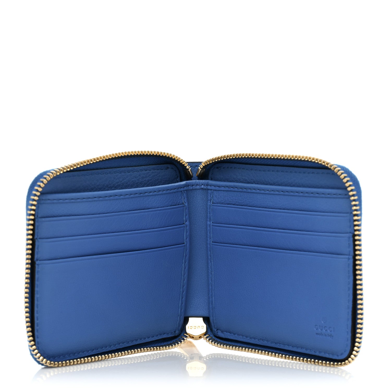 Gucci Vitello Eclipse Interlocking G Zip Around Card Case Wallet Bright Splash Carrot Orange 5 of 12