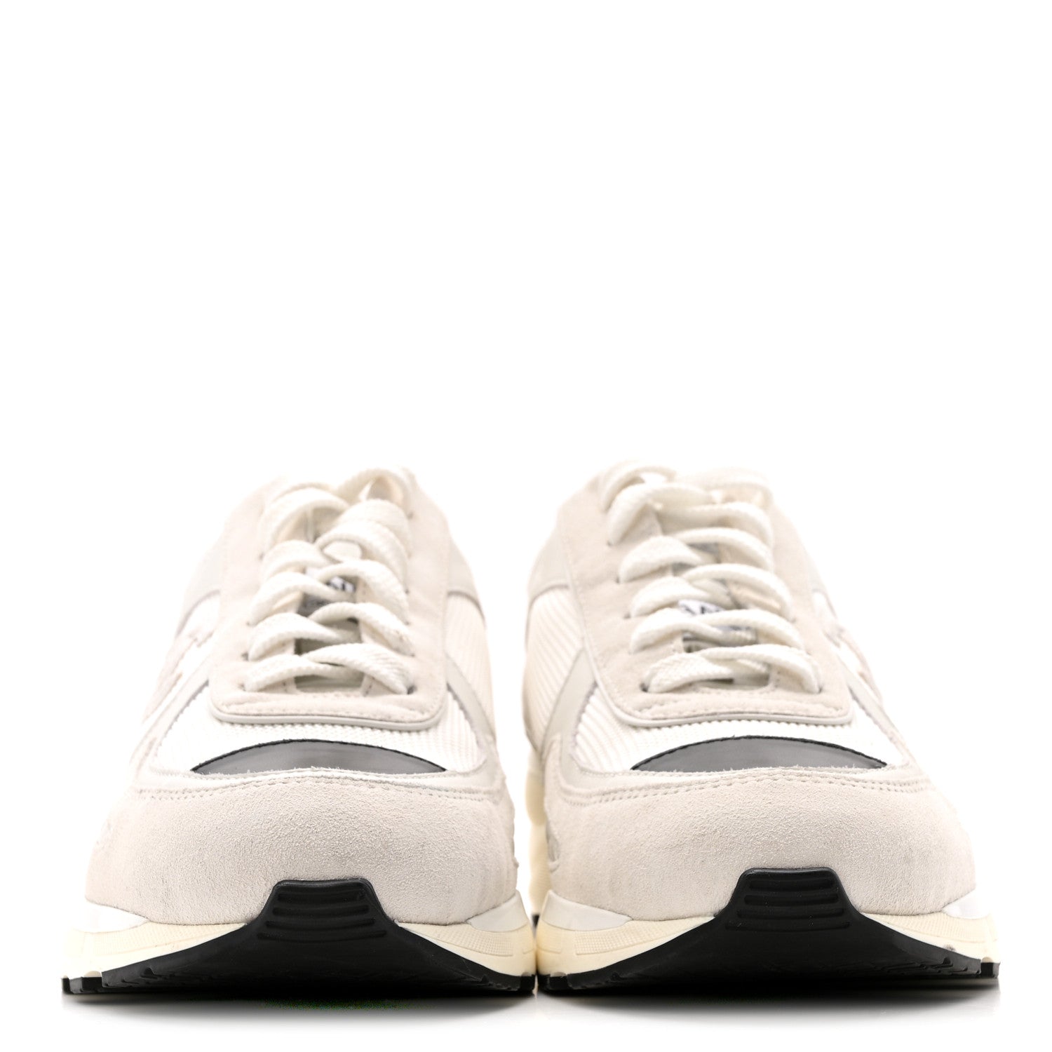 Chanel Mixed Fibers Suede Shiny Calfskin Womens CC Sneakers 39