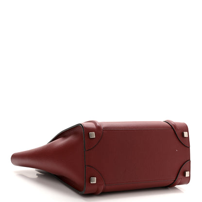 Celine Drummed Calfskin Micro Luggage Merlot 4 of 11
