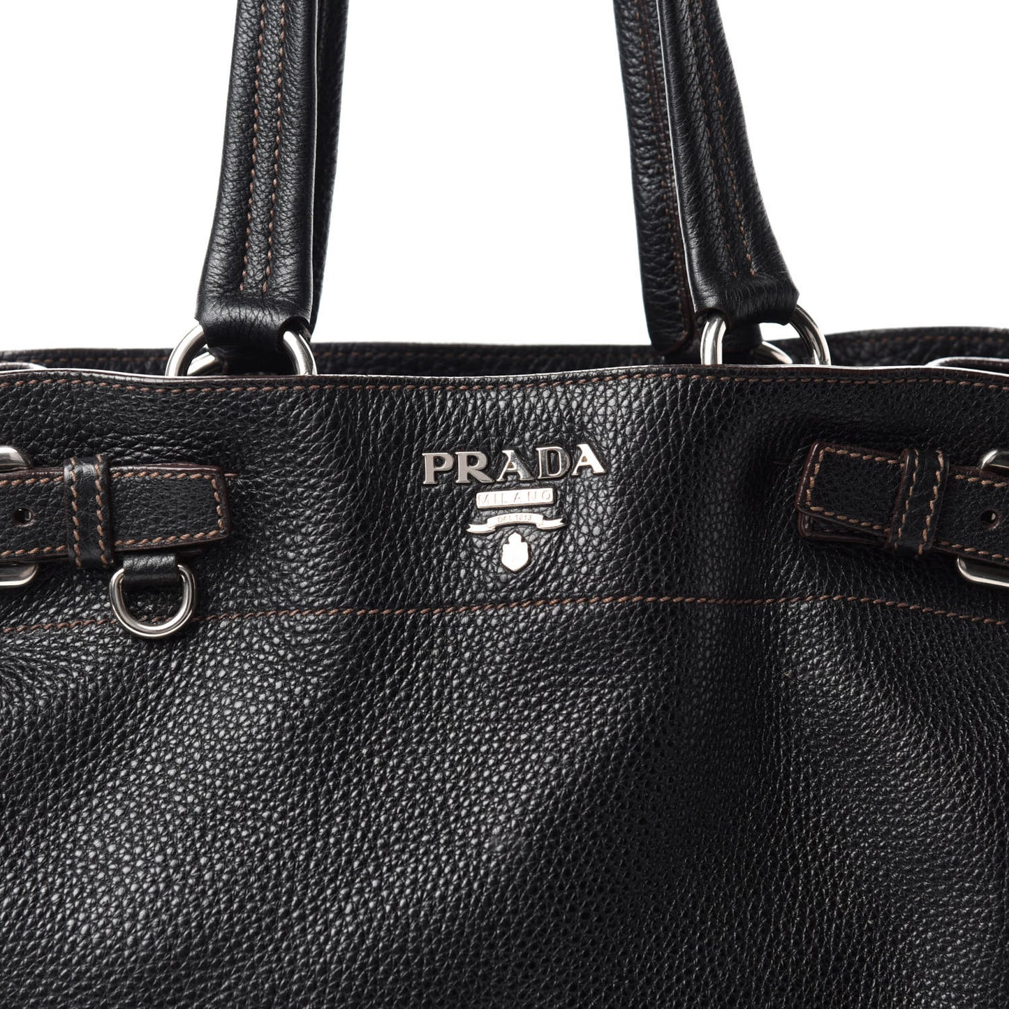 Vitello Daino Shopping Tote Black
