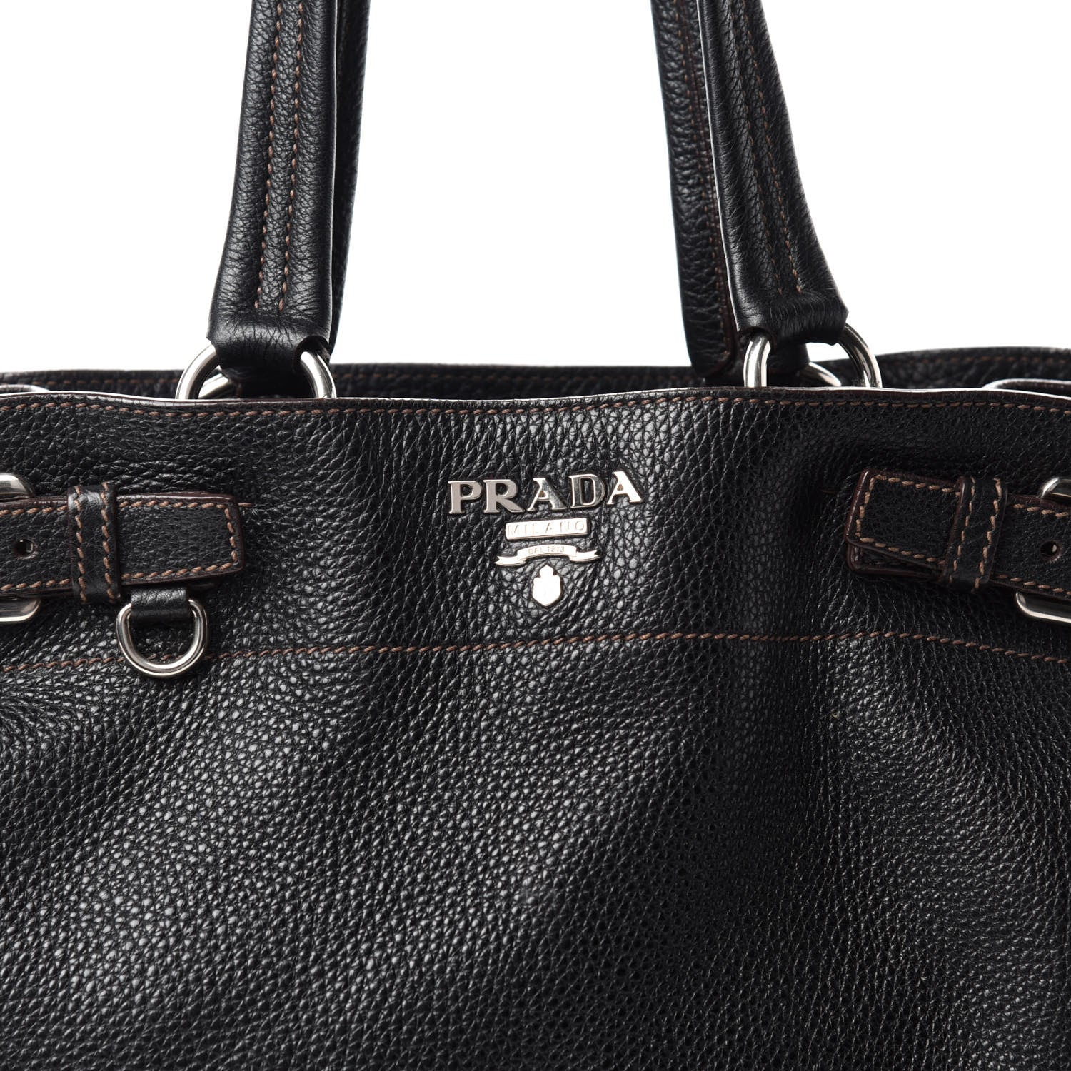 Prada Vitello Daino Shopping Tote Black 12 of 12