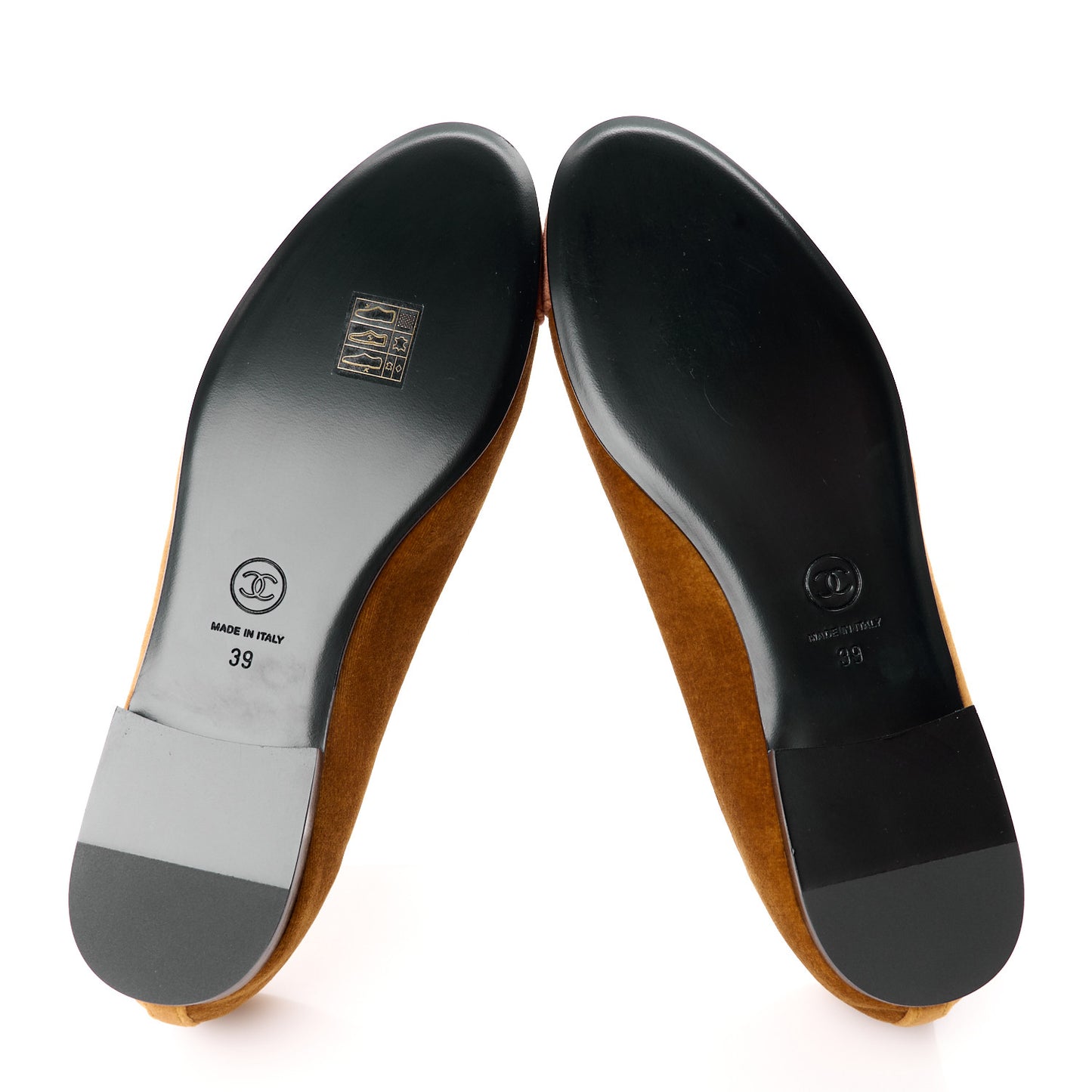 Velvet Cap Toe CC Ballerina Flats 39 Brown Light Brown