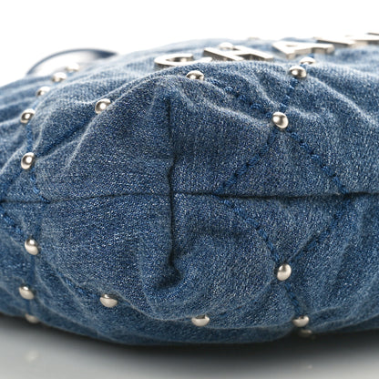 Chanel Washed Denim Quilted Studded Mini Chanel 22 Blue 9 of 11