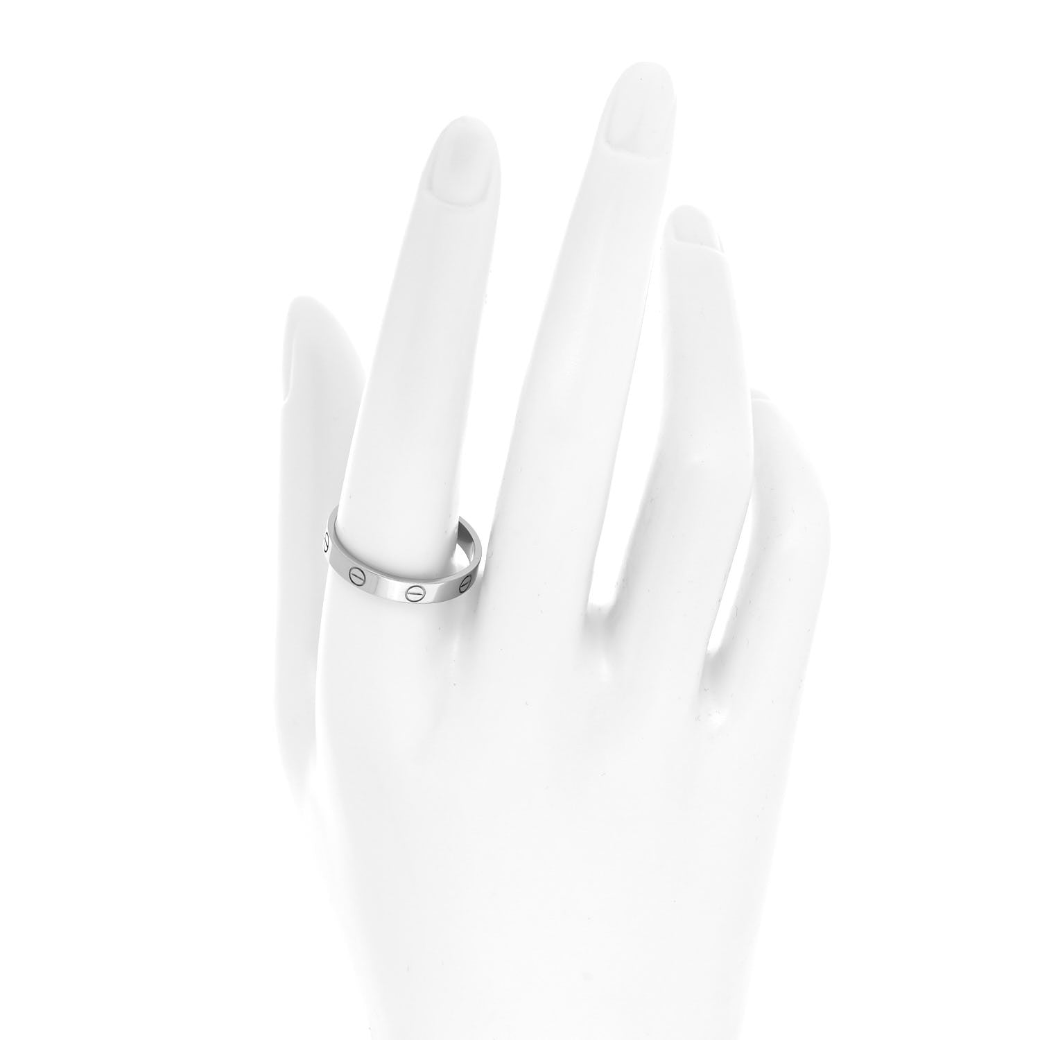 Cartier 18K White Gold 3.5mm LOVE Wedding Band Ring 62 10 2 of 5