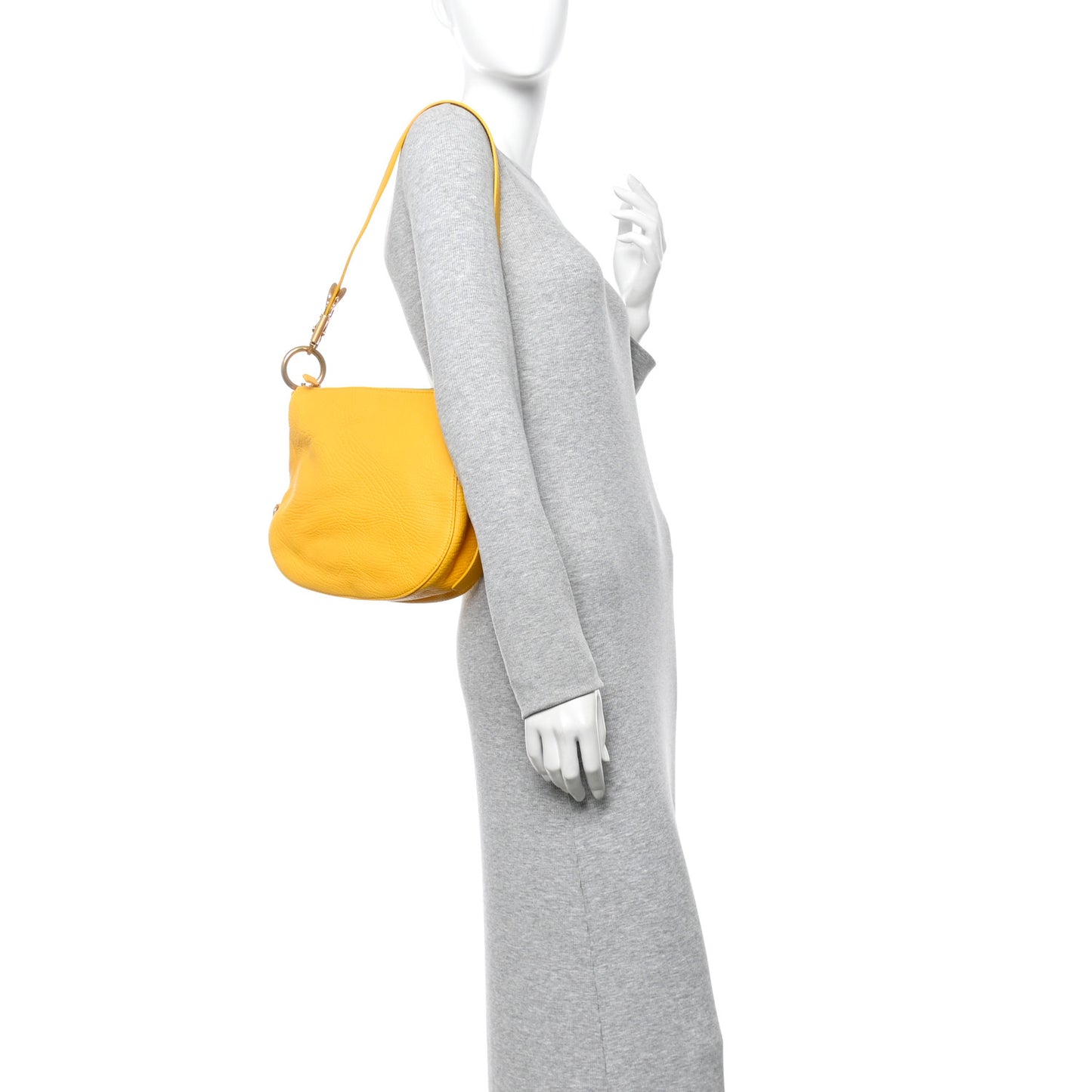 Grainy Calfskin Small Knight Crossbody Bag Mimosa