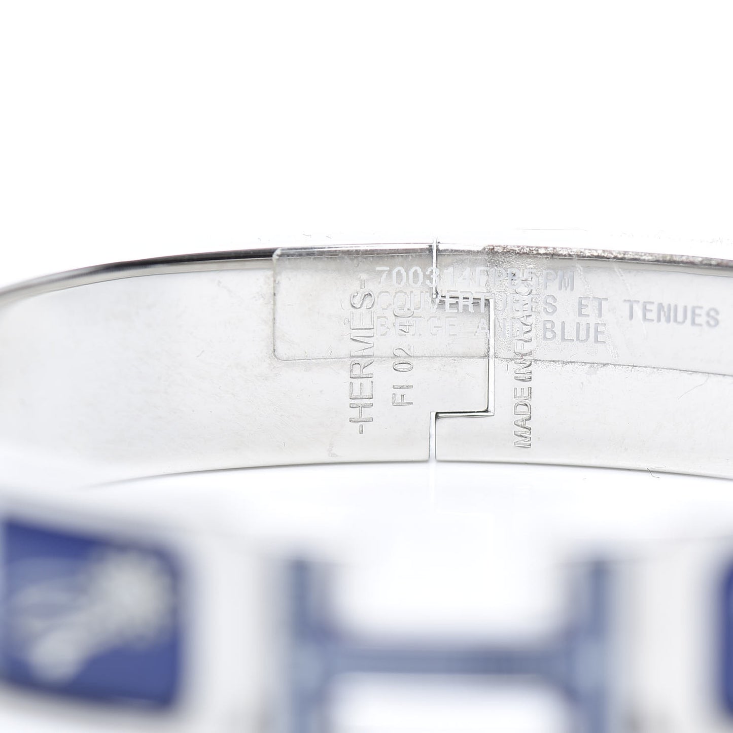 Enamel Printed Narrow Couvertures et Tenues de Jour Clic Clac H Bracelet PM Laiton Plaque