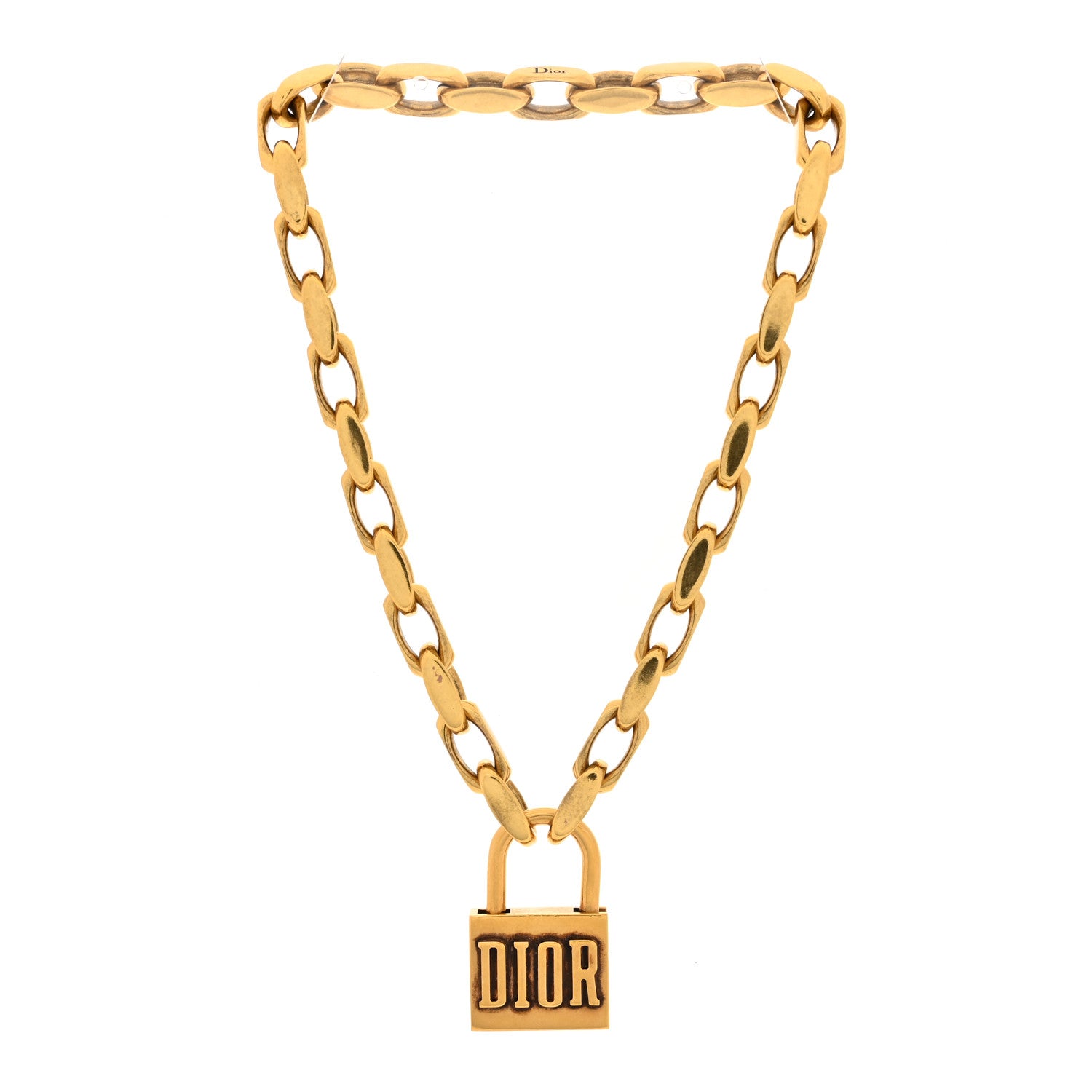Christian Dior Metal Lucky Locket Choker Necklace Aged Gold 2 of 5