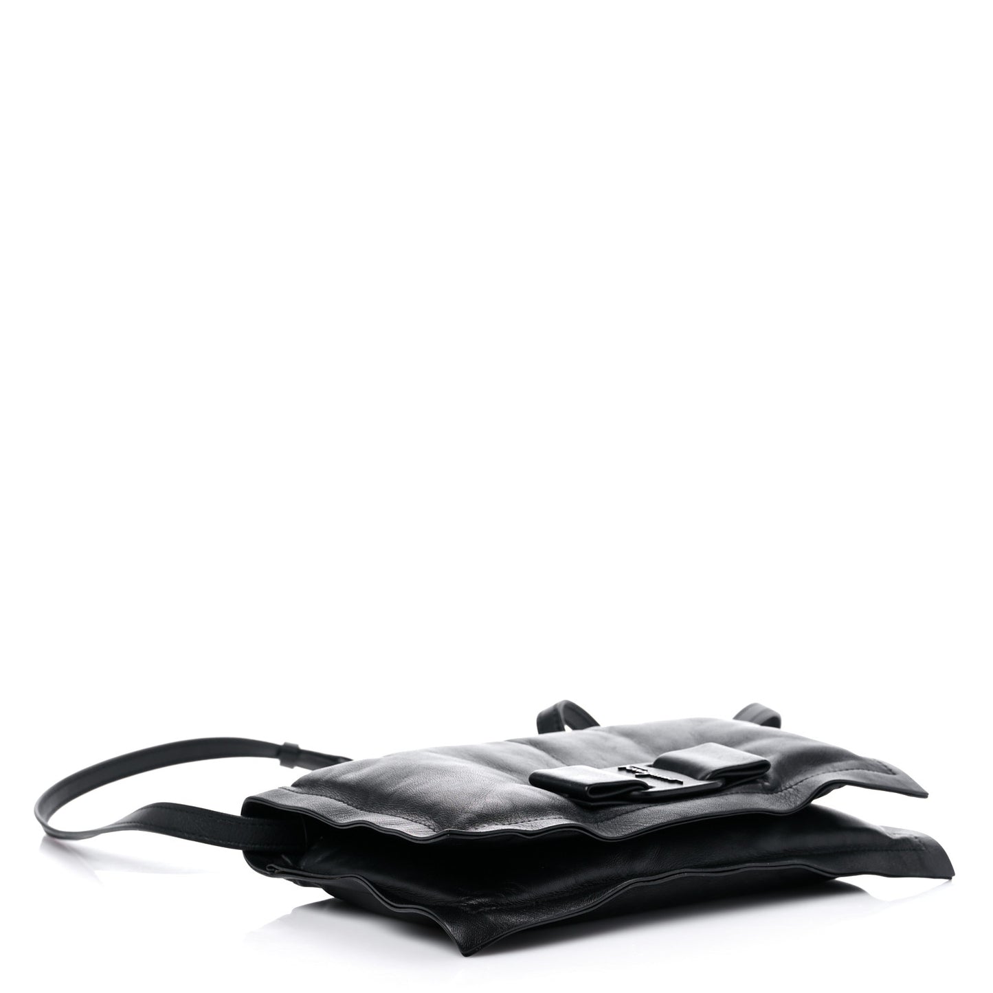 Calfskin Mini Viva Bow Shoulder Bag Black