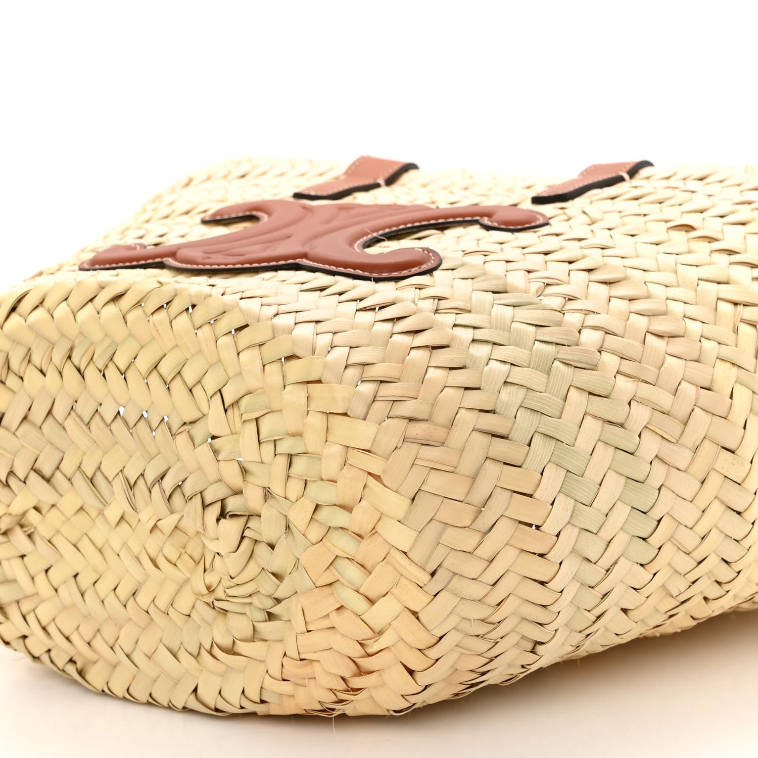 Celine Raffia Calfskin Triomphe Teen Panier Tan 9 of 9