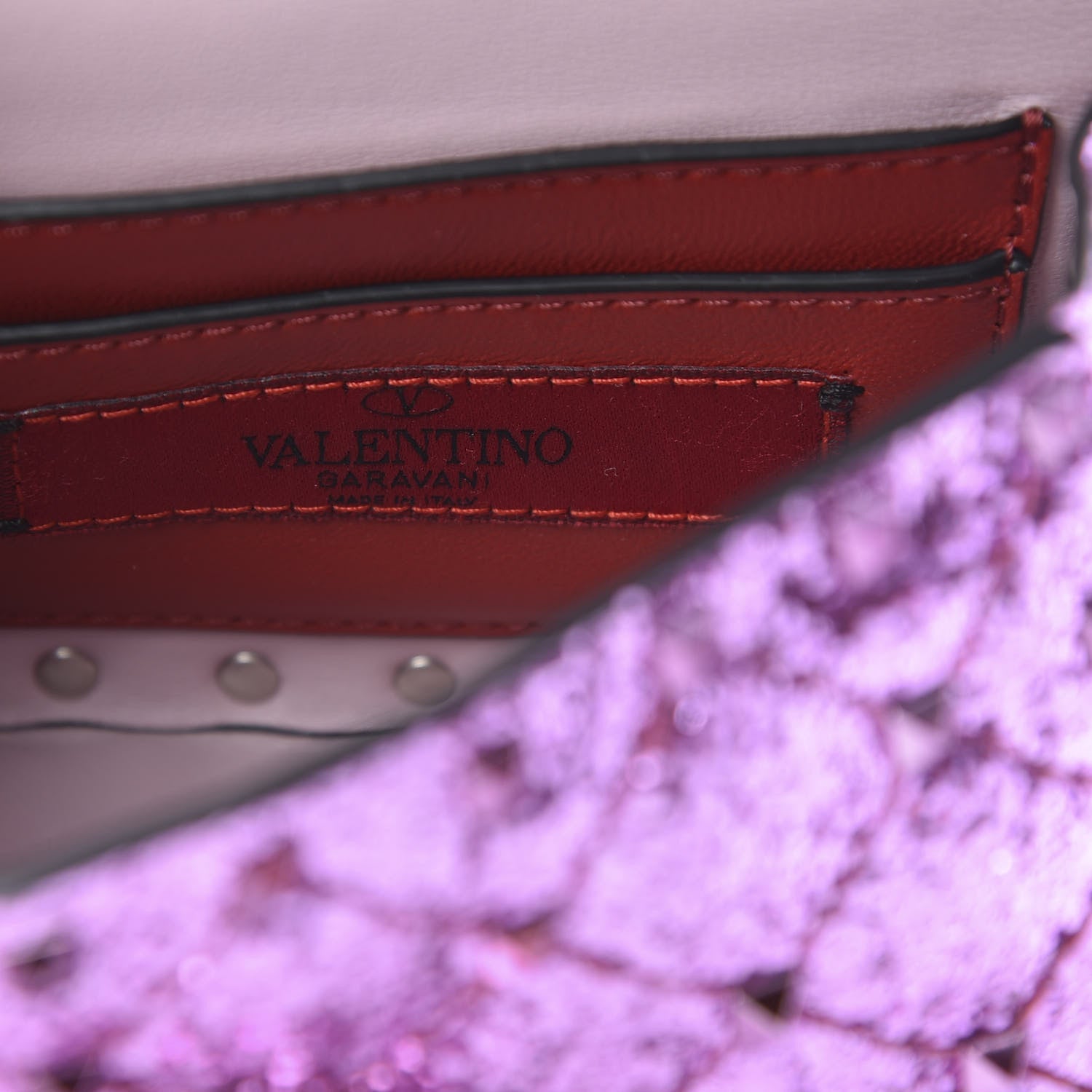 Valentino Garavani Glitter Micro Rockstud Spike Shoulder Bag Water Lilac 6 of 10