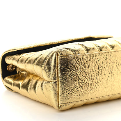 Saint Laurent Metallic Calfskin Y Quilted Small Loulou Monogram Chain Satchel Gold 8 of 8