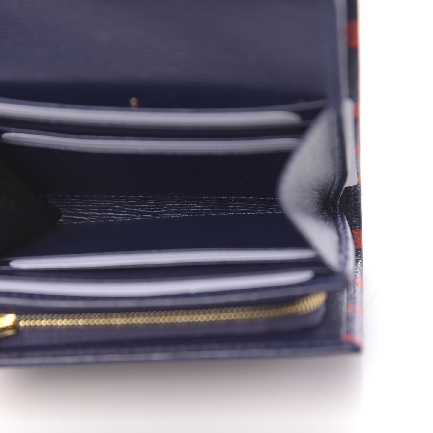 Shangai Calfskin Polka Dot Horsebit 1955 Flap Card Case Wallet Blue Orange Sailor Blue