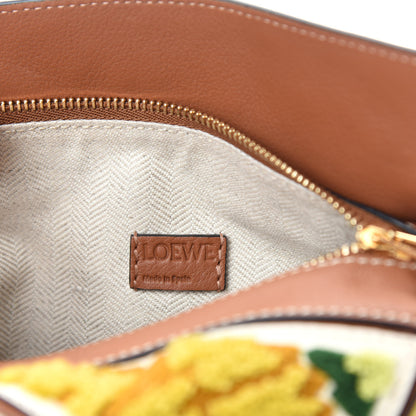 Loewe Calfskin Embroidered Floral Mini Puzzle Bag Tan Yellow 8 of 10