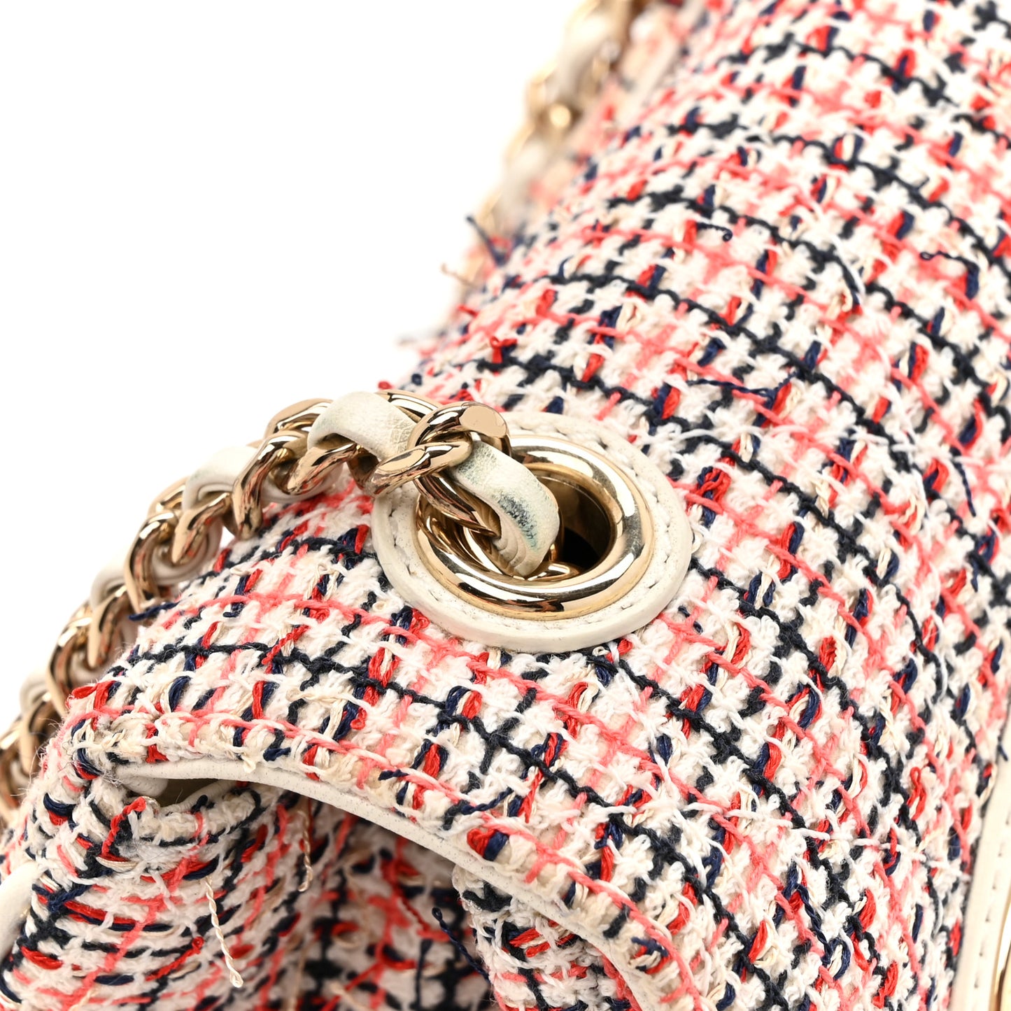 Tweed CC Mania Flap Bag Black Red White