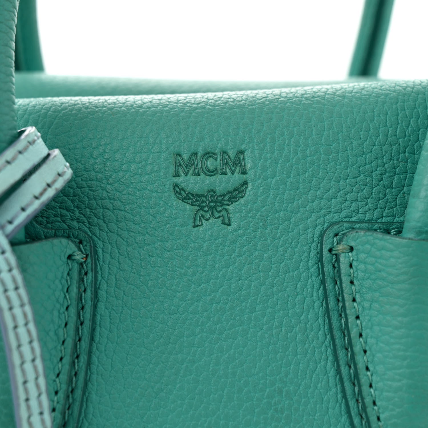 MCM Grained Calfskin Mini Milla Tote Oasis Green 7 of 16
