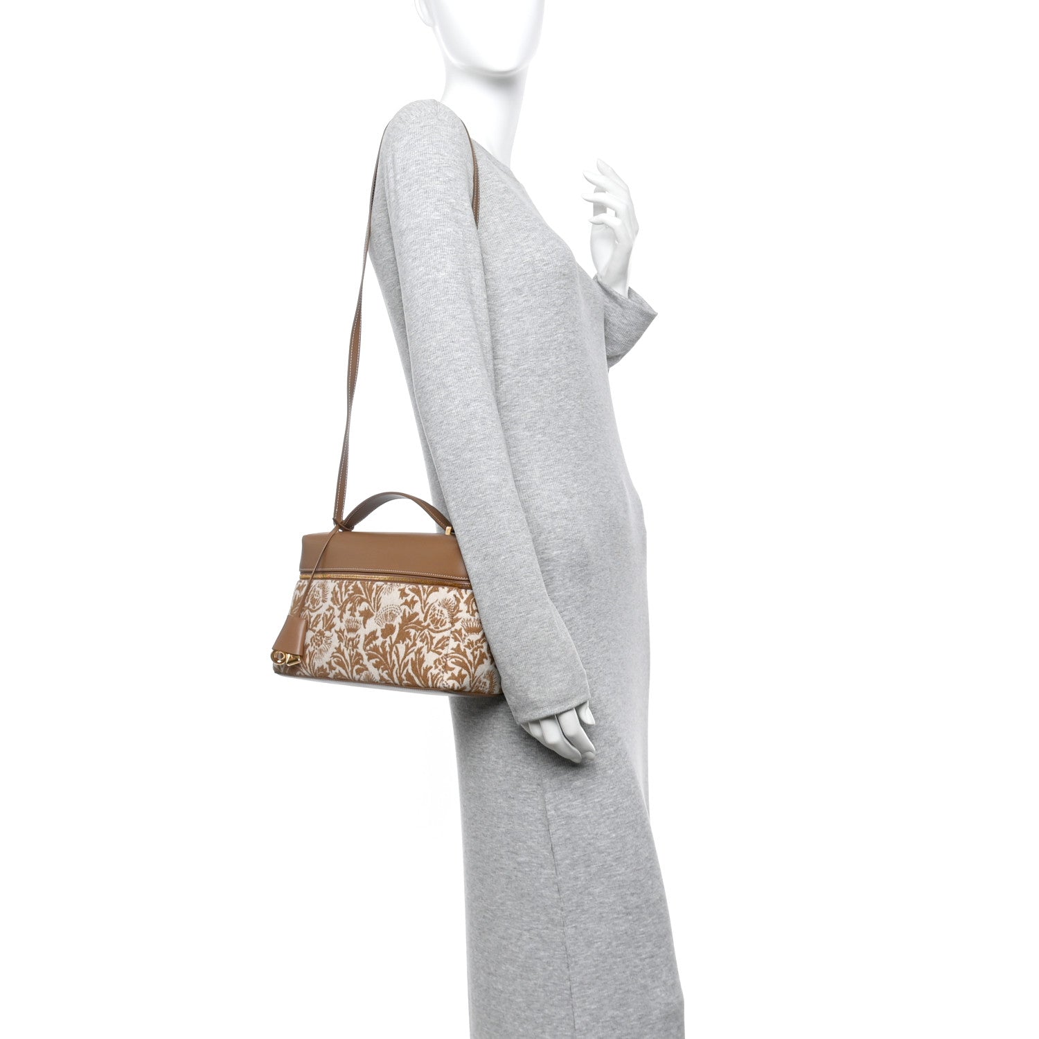 Loro Piana Calfskin Wool Cashmere Close Up Cardo Extra Bag L27 Golden Chestnut Sun Gold 2 of 12