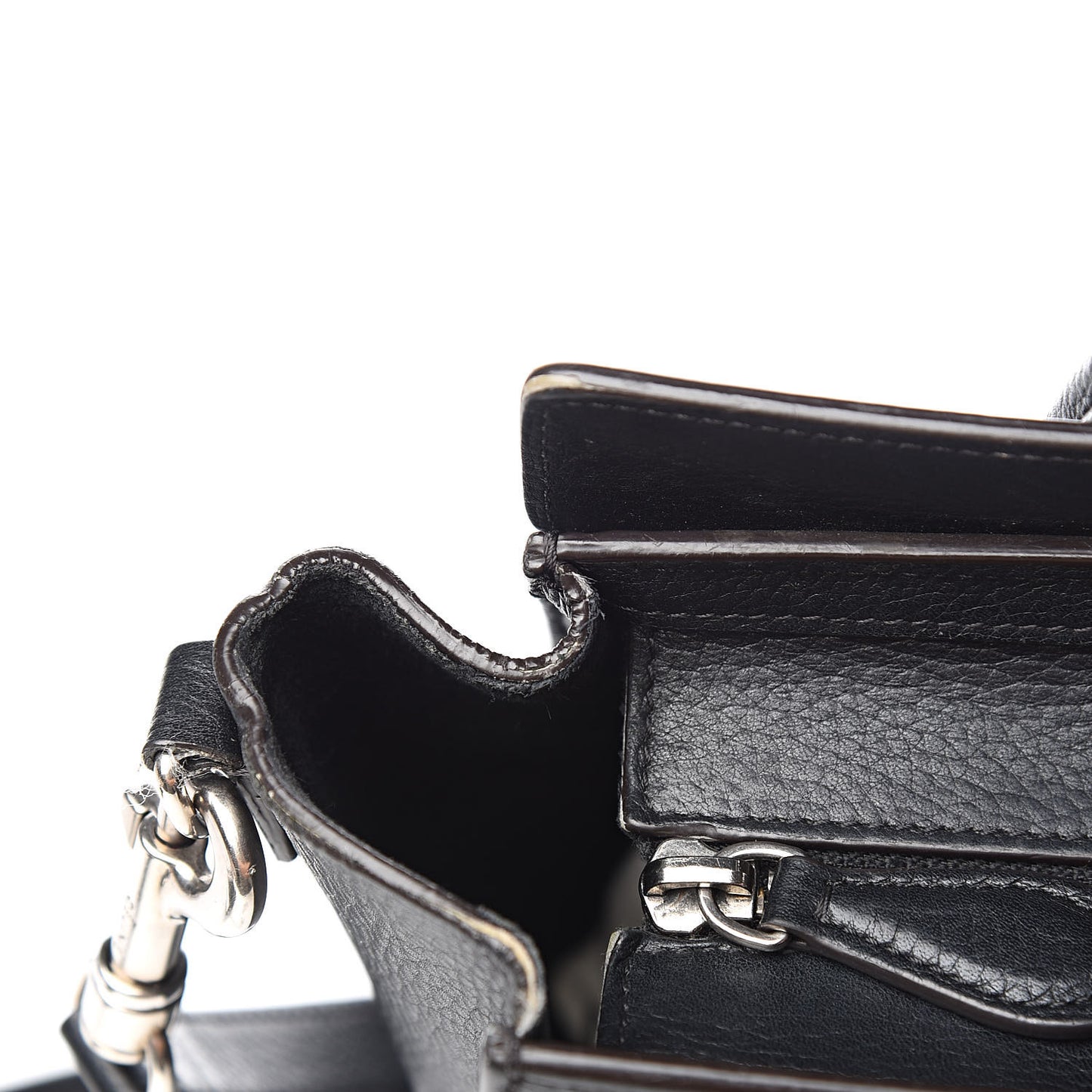 Drummed Calfskin Nano Luggage Black