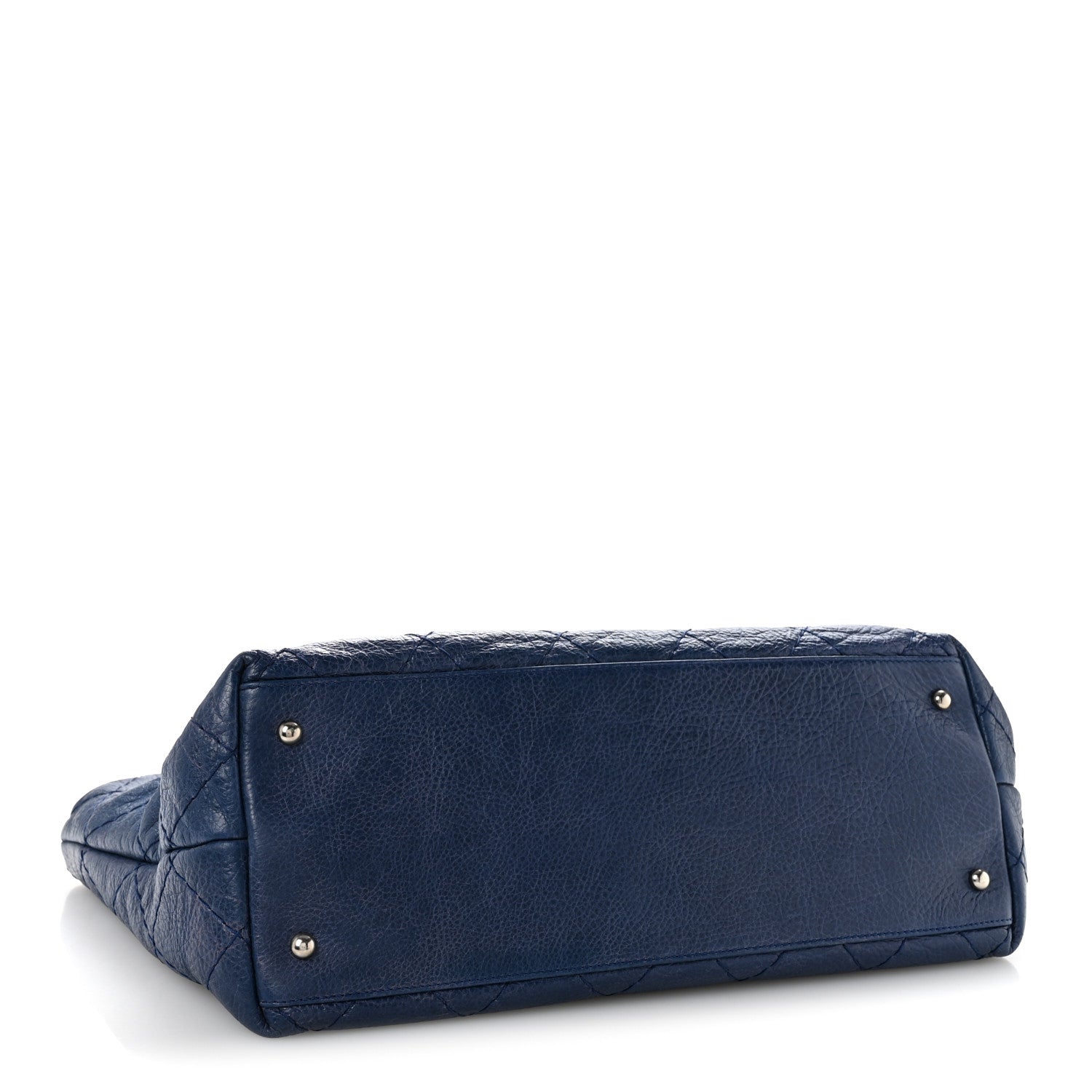 Chanel Glazed Calfskin Large On The Road Tote Dark Blue 4 of 13