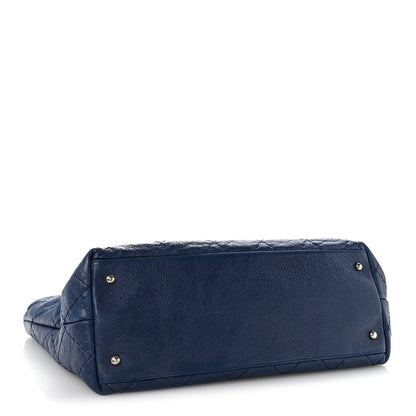 Chanel Glazed Calfskin Large On The Road Tote Dark Blue 4 of 13