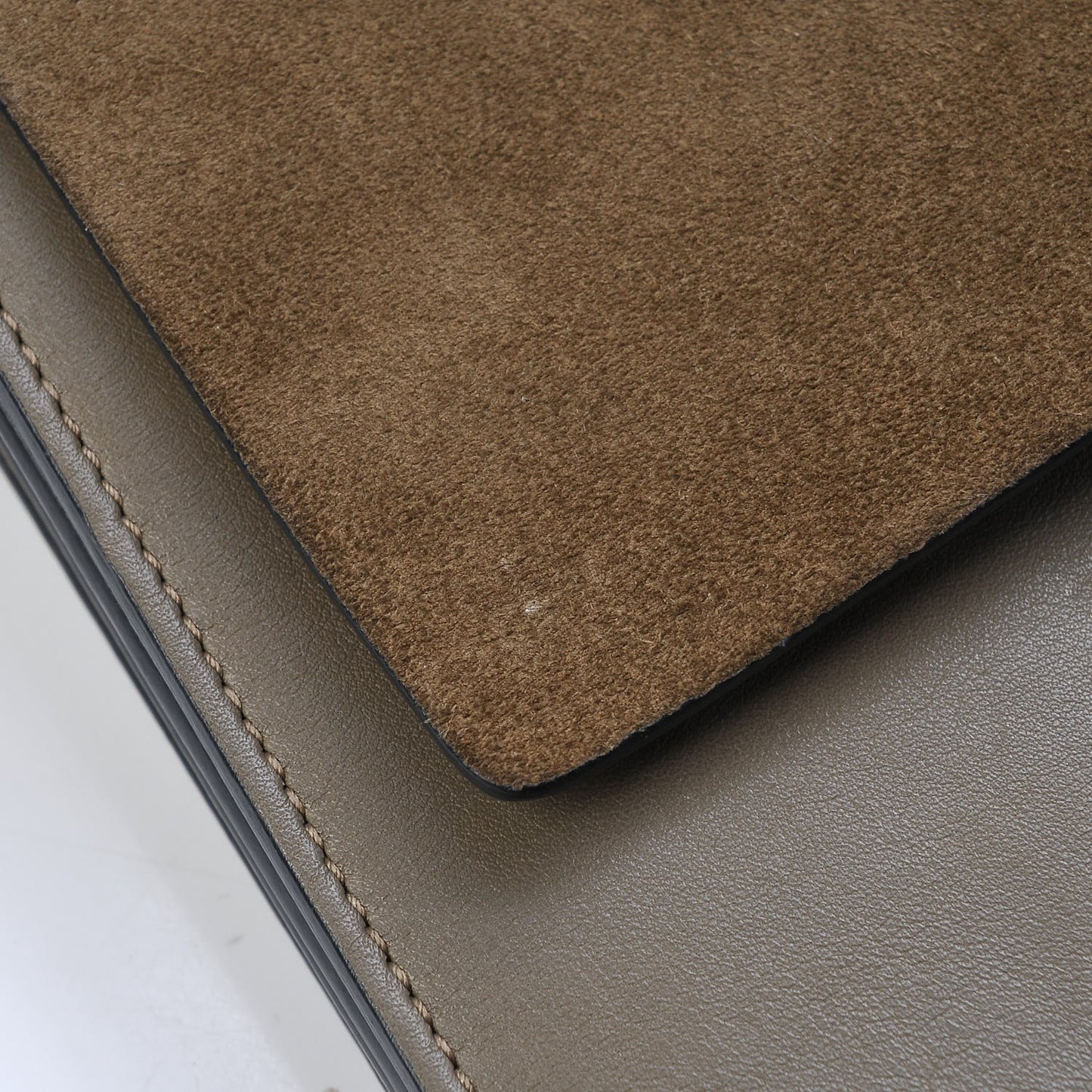 Suede Calfskin Medium Faye Shoulder Bag Dark Khaki