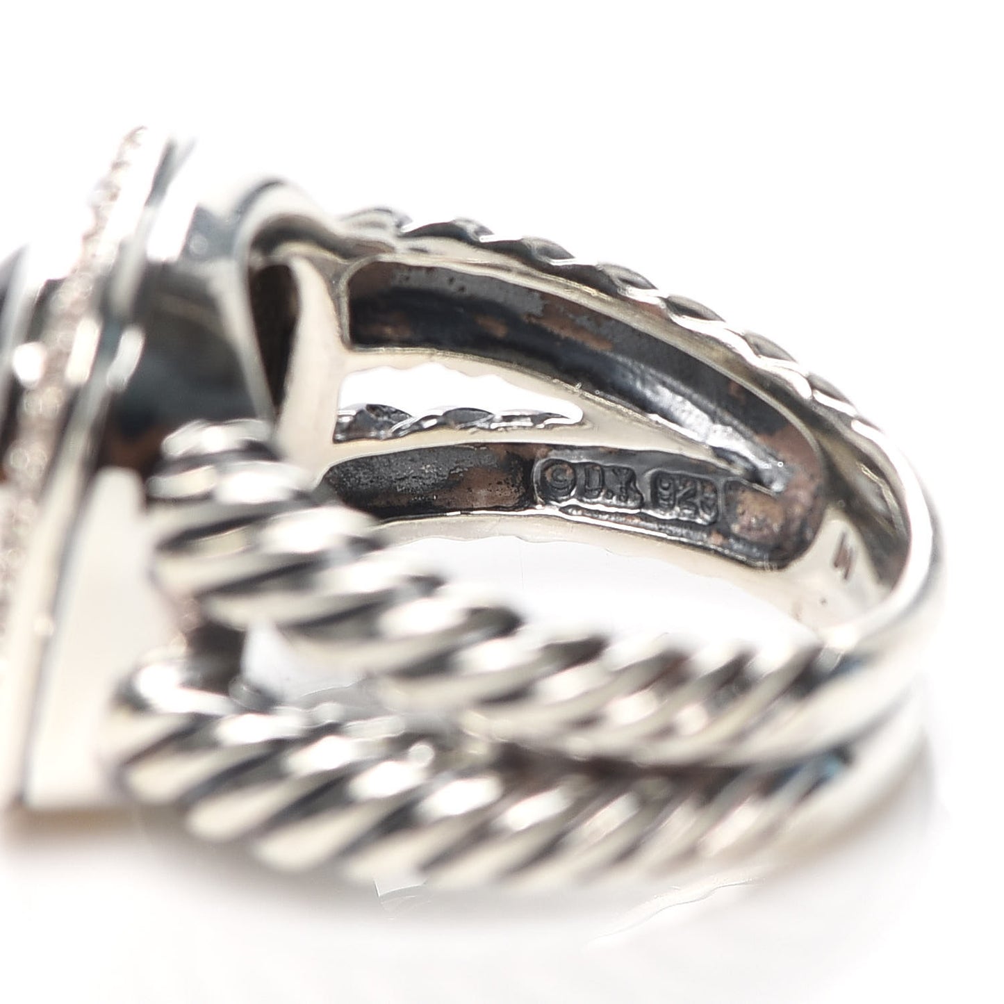 Sterling Silver Diamond Black Onyx 11mm Albion Ring 52 6