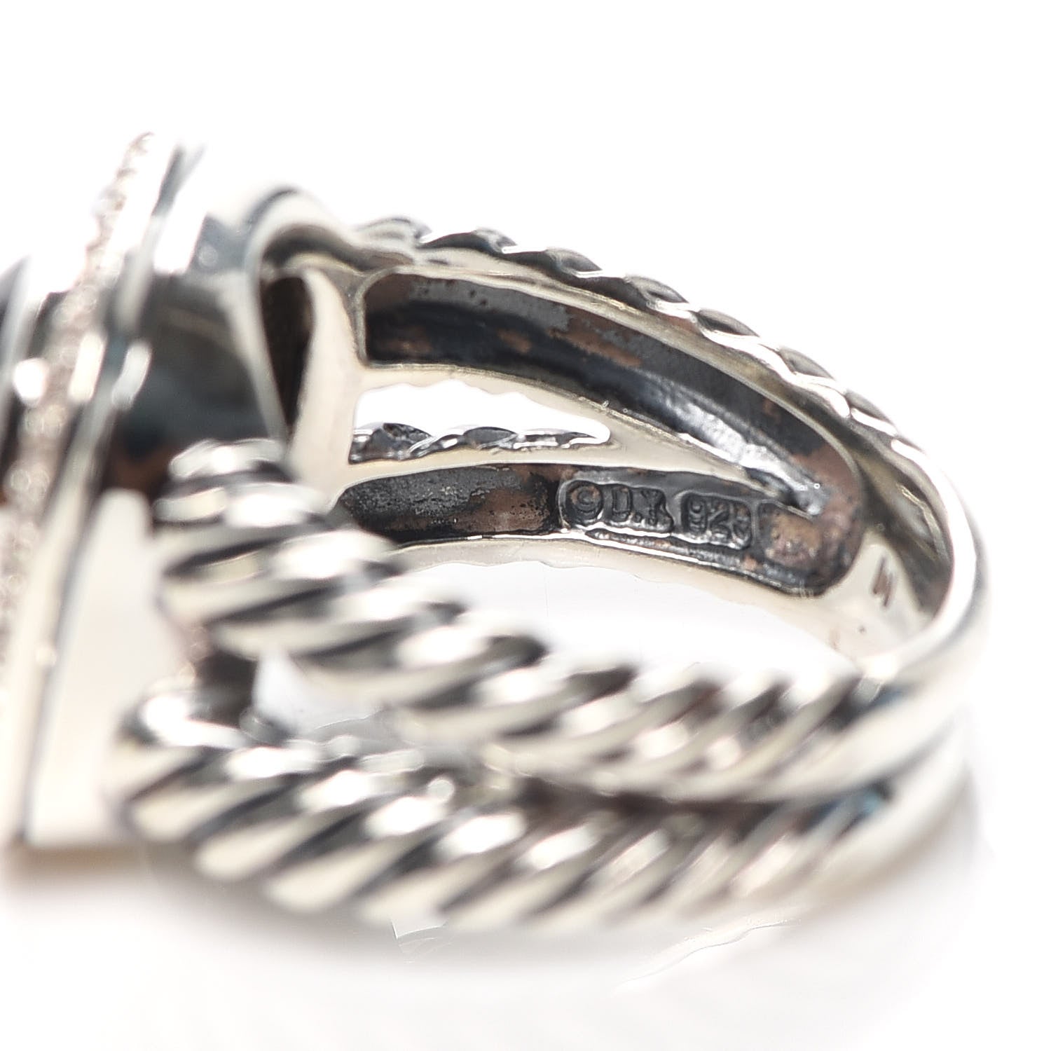 David Yurman Sterling Silver Diamond Black Onyx 11mm Albion Ring 52 6 5 of 5
