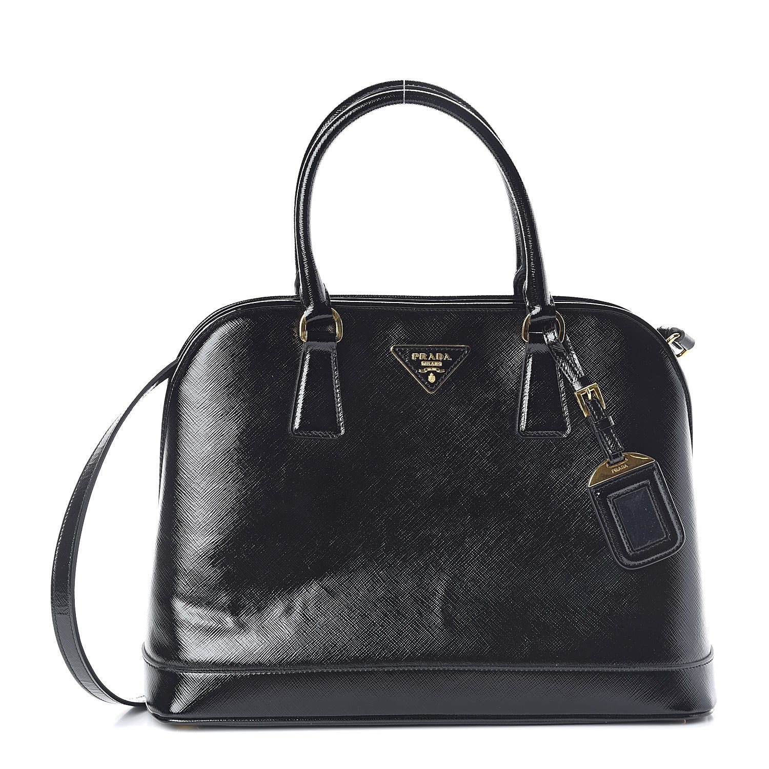 Prada Saffiano Vernice Open Promenade Tote Black 1 of 9