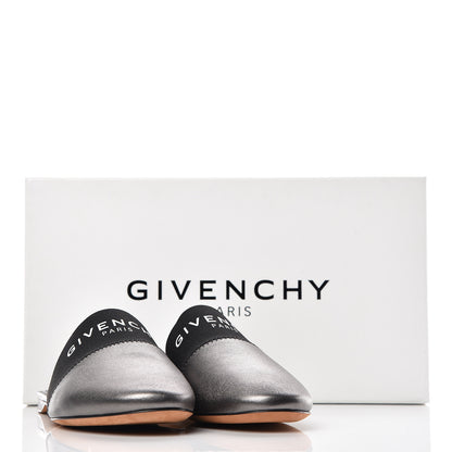 Givenchy Metallic Calfskin Bedford Logo Mule Slides 38.5 Black 8 of 8