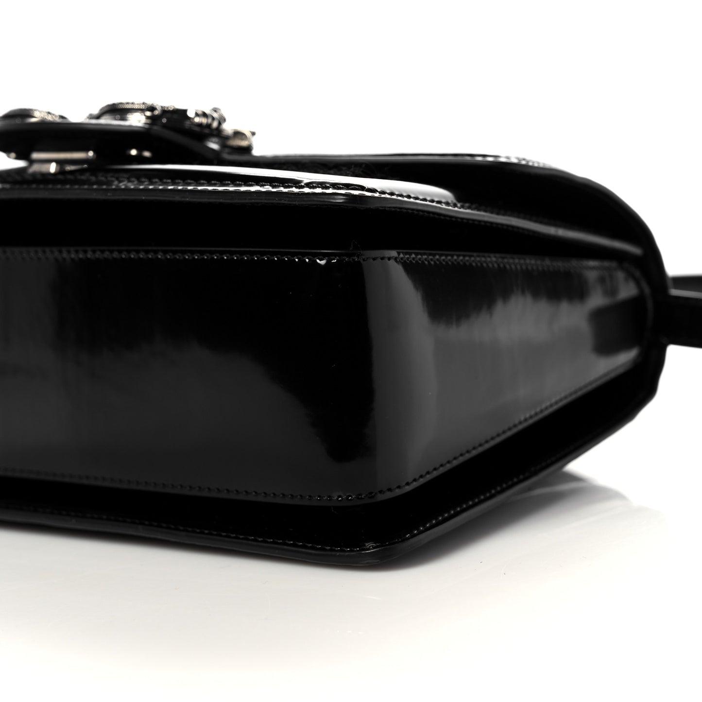 Polished Calfskin Tweed DG Amore Envelope Bag Black