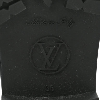 Louis Vuitton Rubber Embossed Monogram Drops Flat Half Boots 36 Black 6 of 8