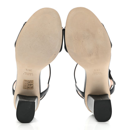 Gucci Calfskin Miro Soft Horsebit Mid Heel Sandals 35.5 Black 5 of 11