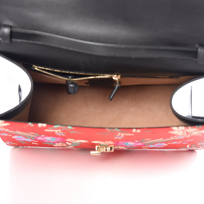 Gucci Jacquard Floral Medium Sylvie Top Handle Bag Red Multicolor Black 5 of 14